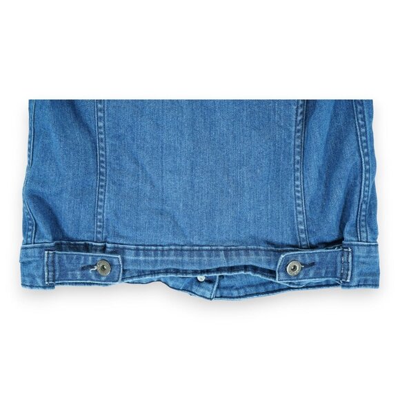 LEVI'S Women's Denim Jacket Small Stretch Trucker Blue Long Sleeve - Picture 5 of 8